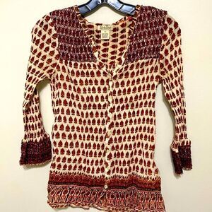 EUC Printed Lucky Brand Blouse